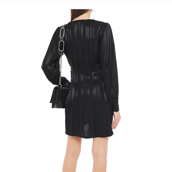 Anine Bing Penelope striped satin-jacquard mini wrap dress - Picture 2 of 4